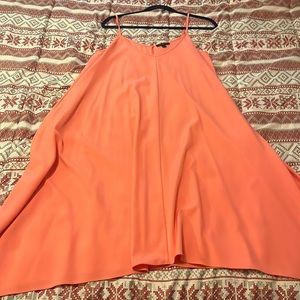 Coral pink swing dress from Lane Bryant. Size 16
